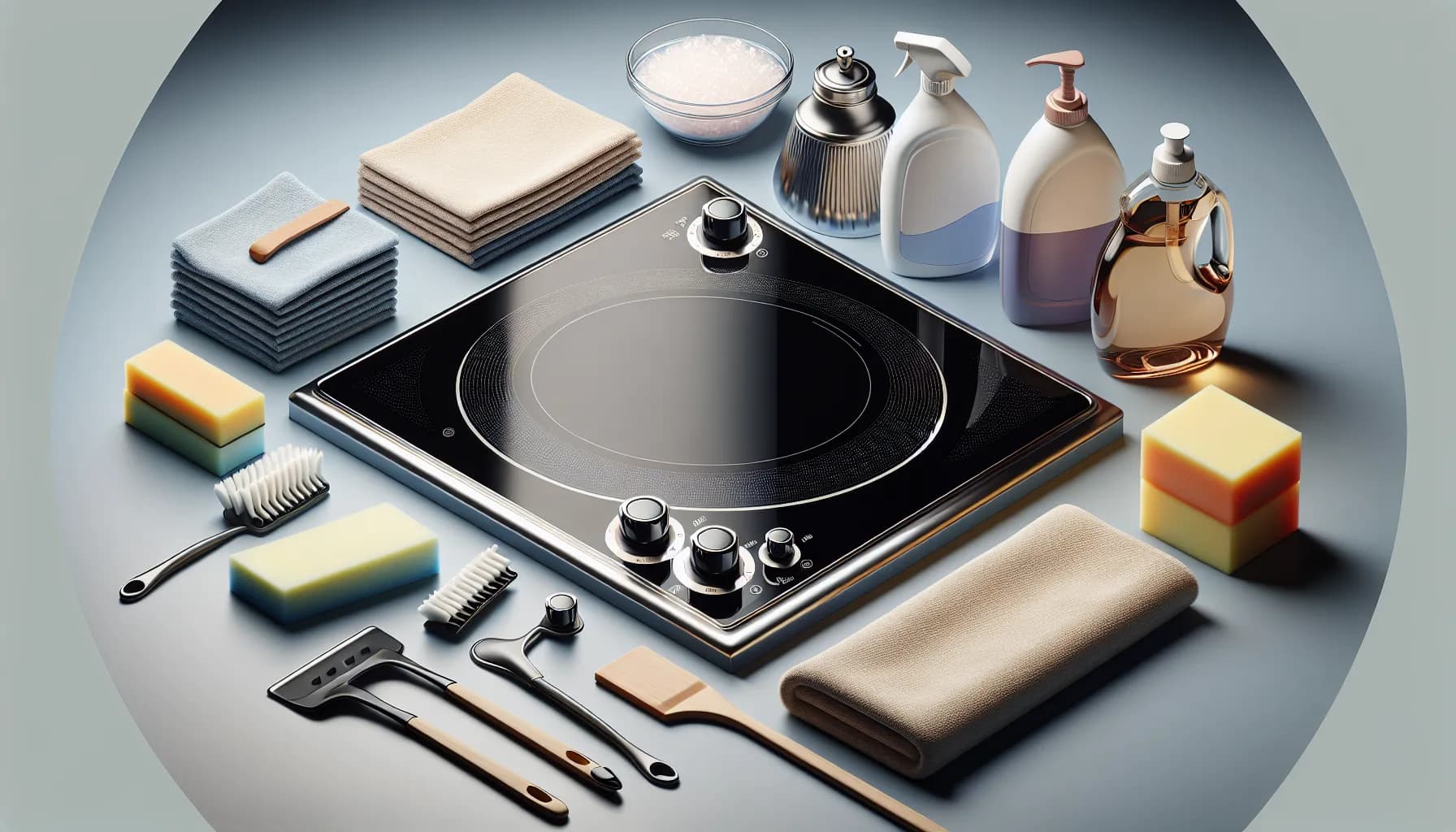 Clean and maintain ceramic stovetop with soft cloths, gentle detergent, and spatula. Follow care guide.